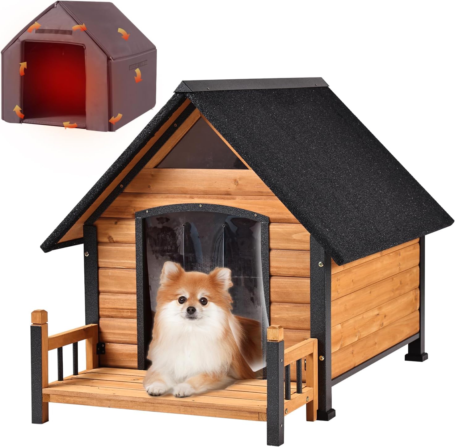 Outdoor Dog House with Insulated Liner for Large Breeds
