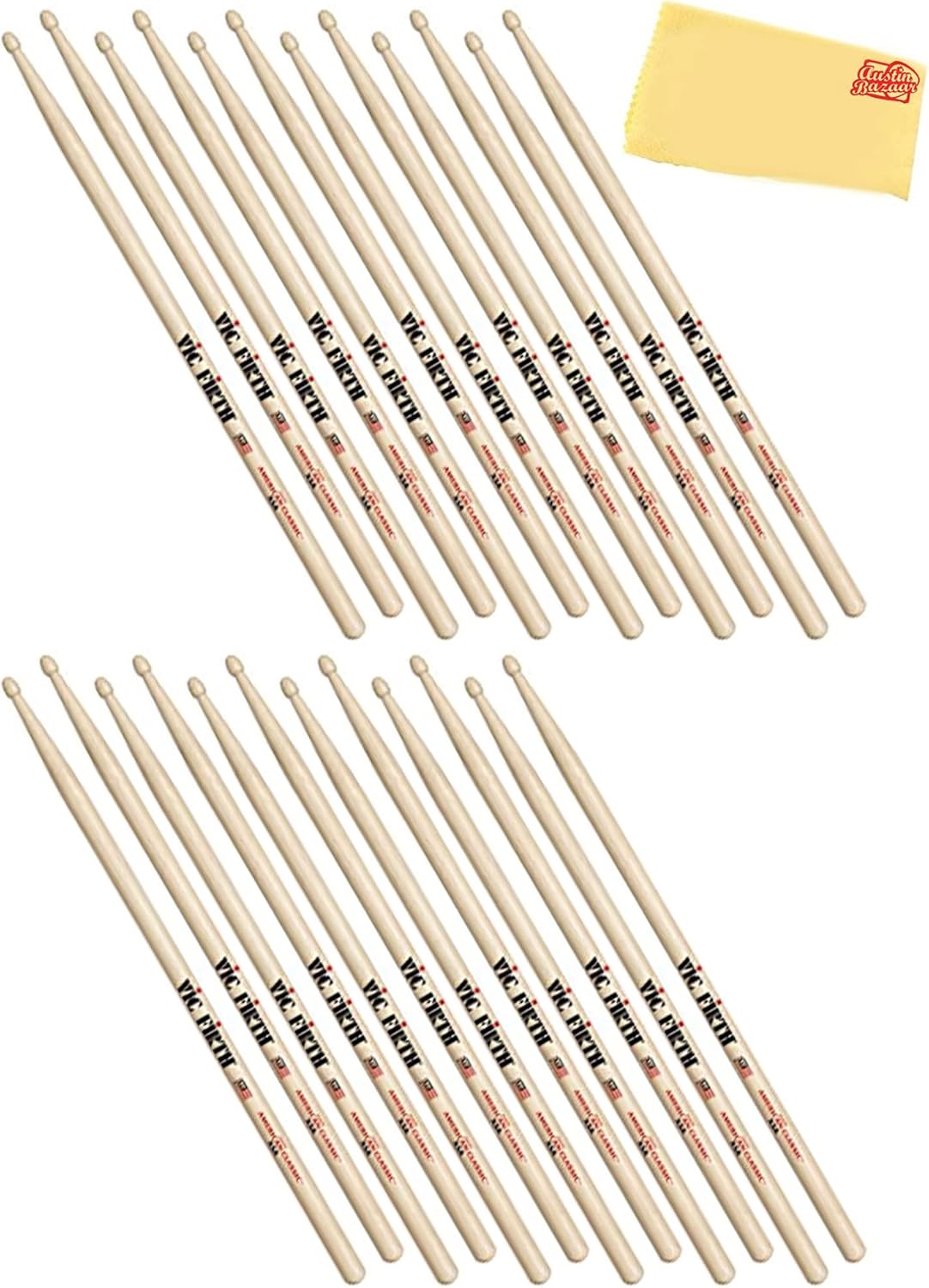 Vic Firth American Classic Extreme 5A Drumsticks 12-Pack Bundle