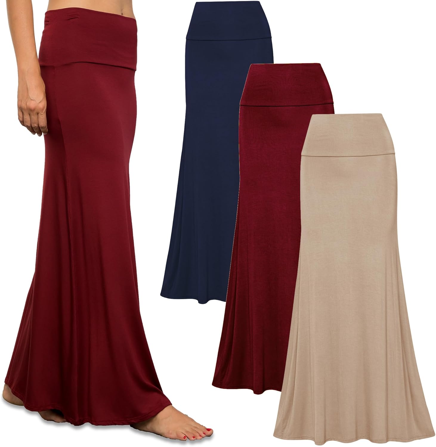 Free to Live Long Skirts for Women - Flowy High Waisted Maxi