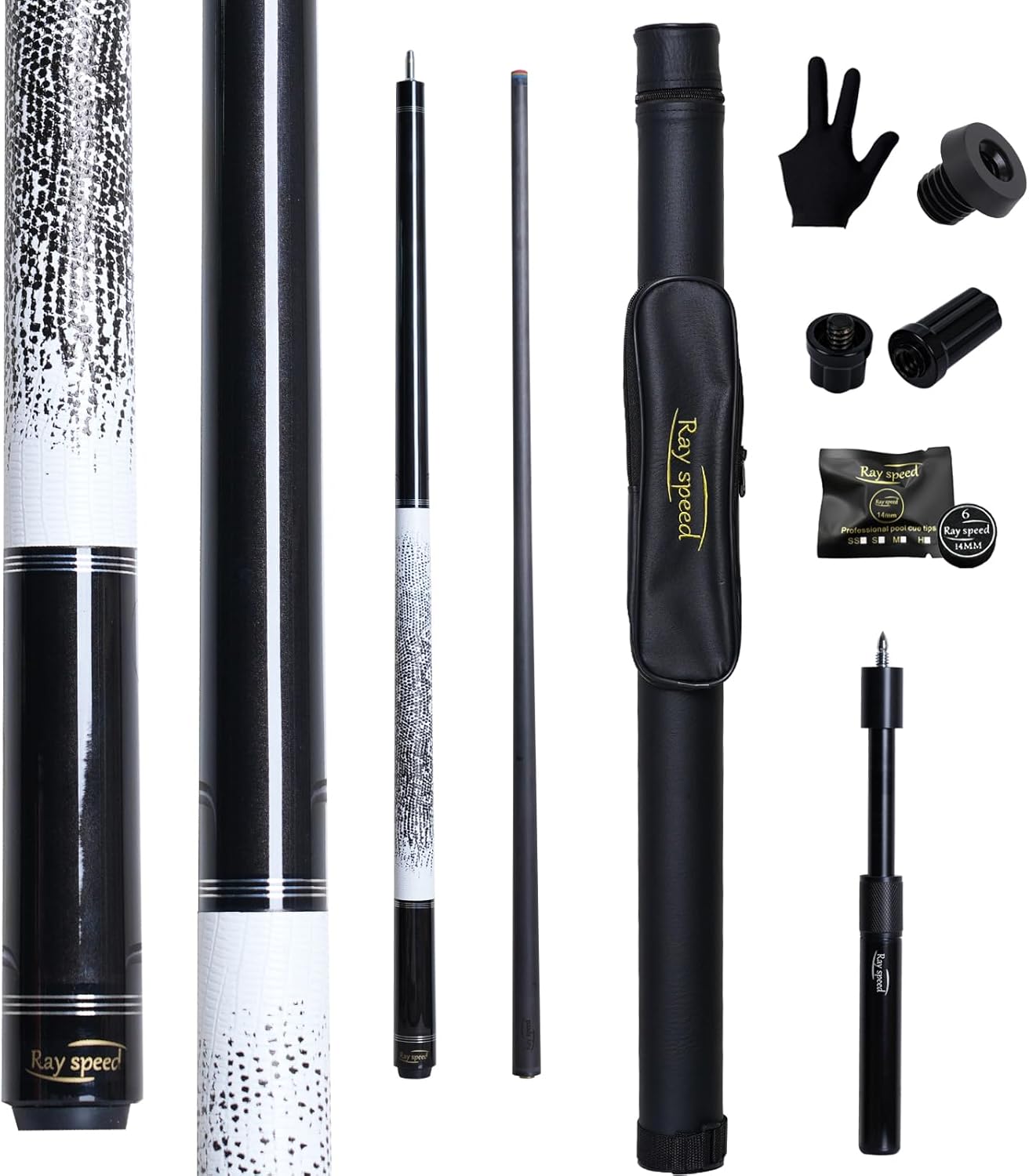 Carbon Fiber Pool Cue Stick with Rainbow Tip for Precision Play