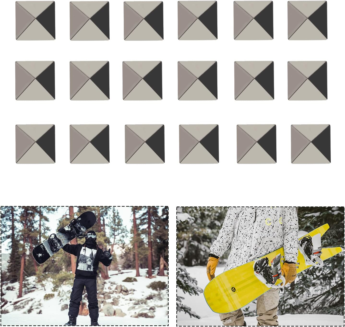 Grips Snowboard with 18 Metal Studs - Gosknor