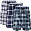 Men's Cotton Plaid Sleepwear Shorts with Pockets for Comfort