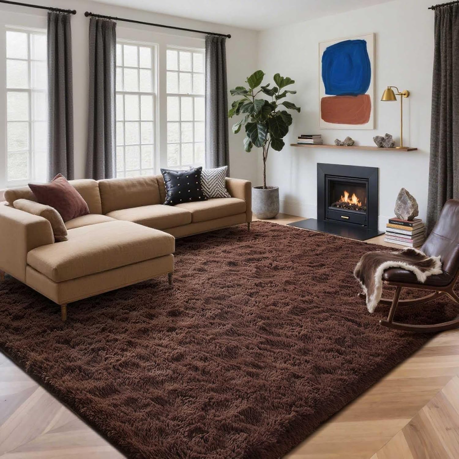 6x9 Ft Large Shag Rugs for Living Room Decor and Comfort