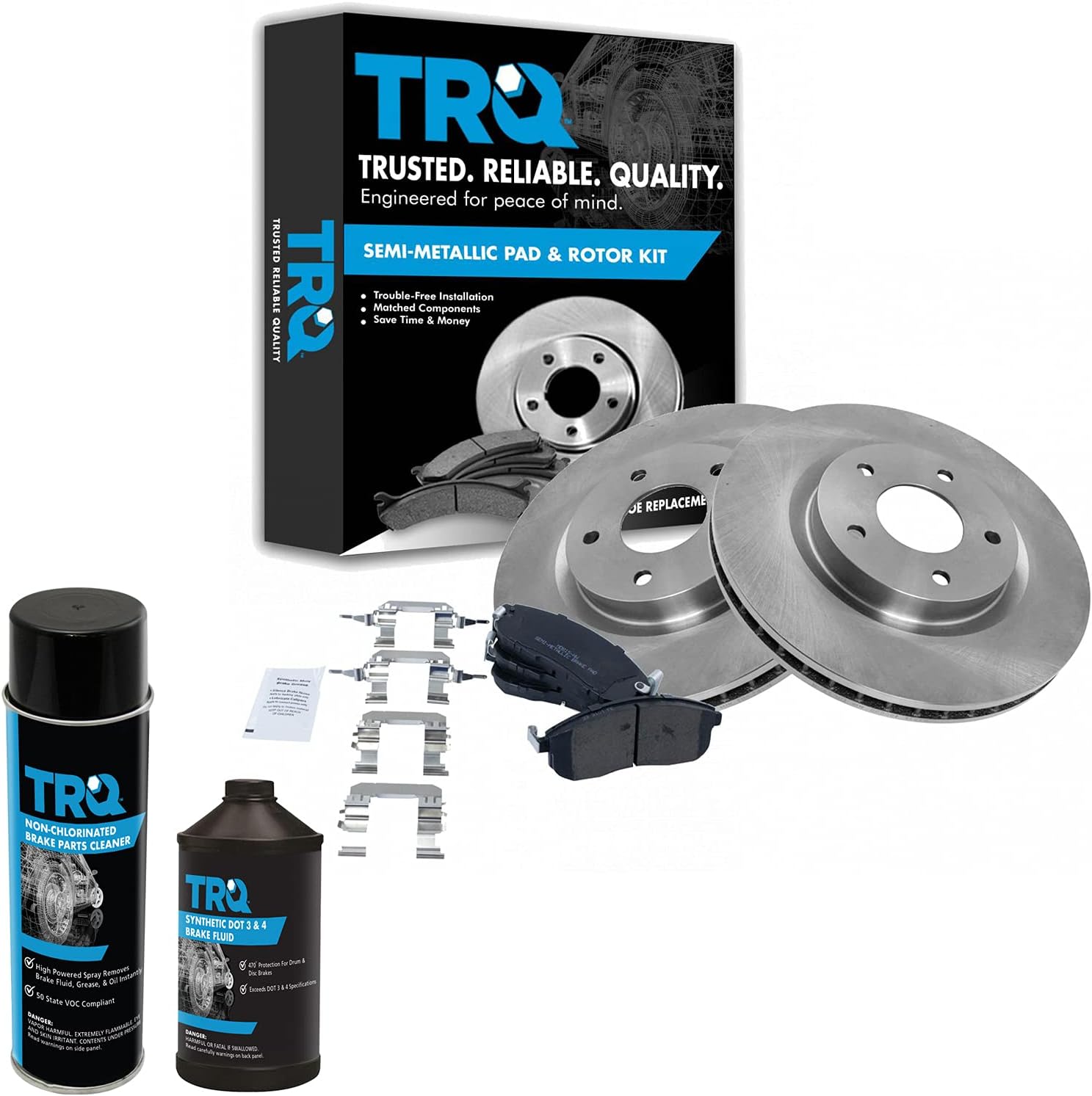 TRQ Front Brake Pad & Rotor Kit for 2007-2012 Nissan Sentra
