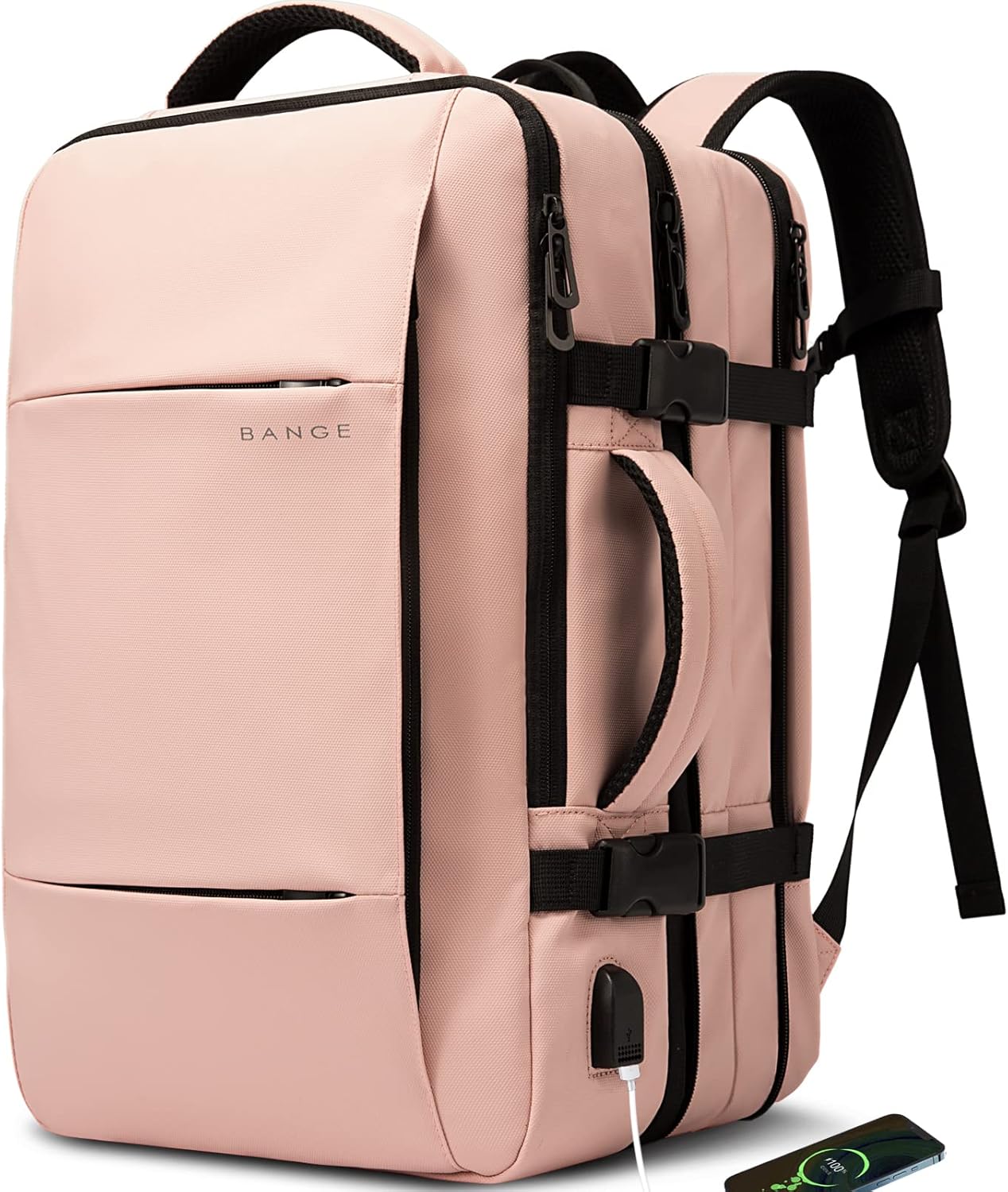 BANGE 35L Travel Backpack for Women with USB Charging Port