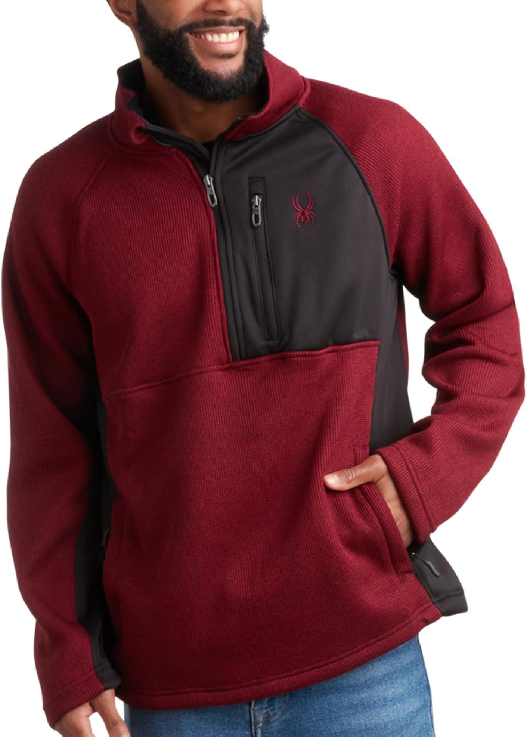 Spyder Mens Quarter Zip Pullover Sweater for All-Season Wear