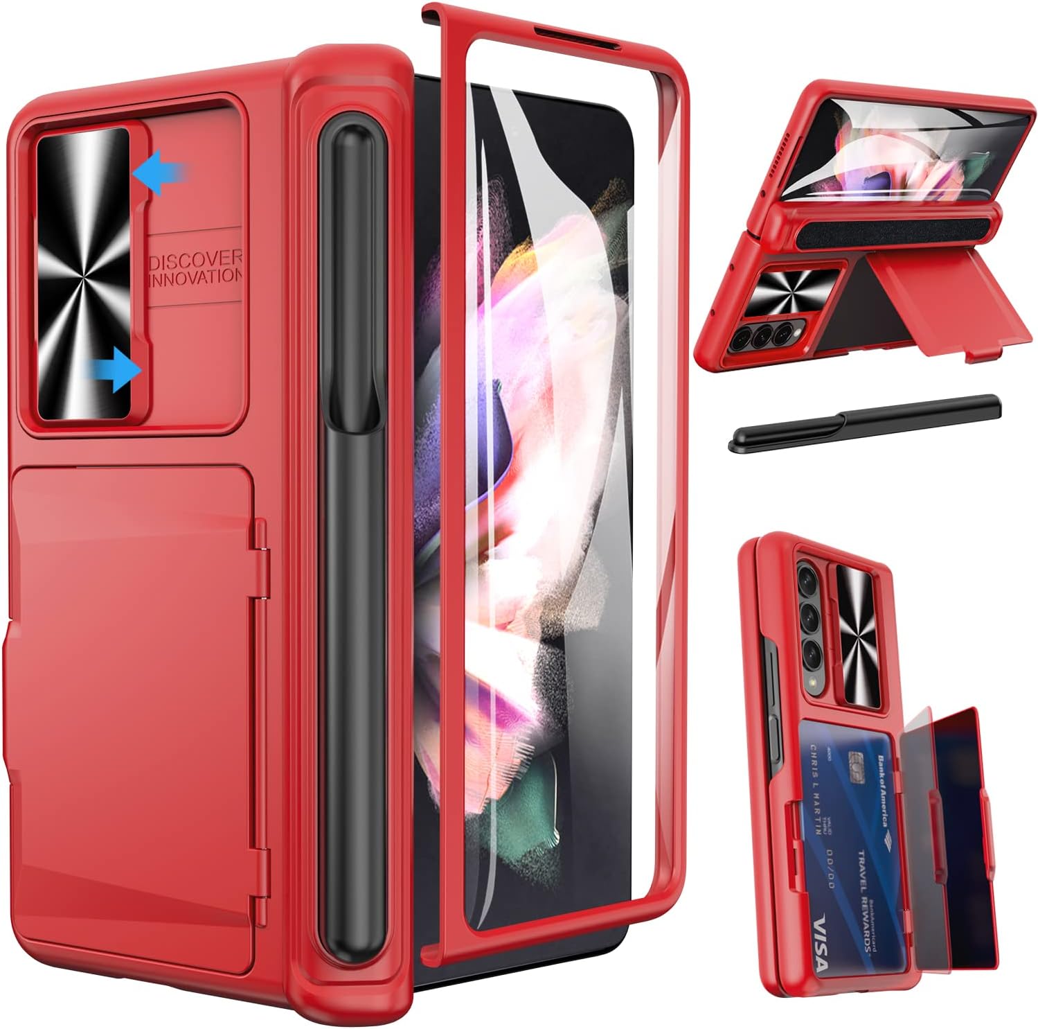 Samsung Galaxy Z Fold 3 Wallet Case with S Pen Holder & More