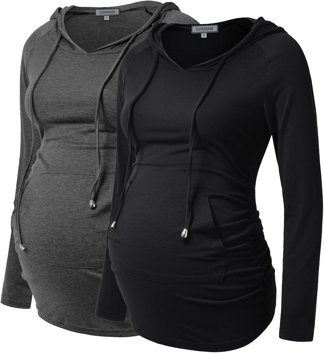 GINKANA Maternity Hoodie Long Sleeves for Stylish Moms