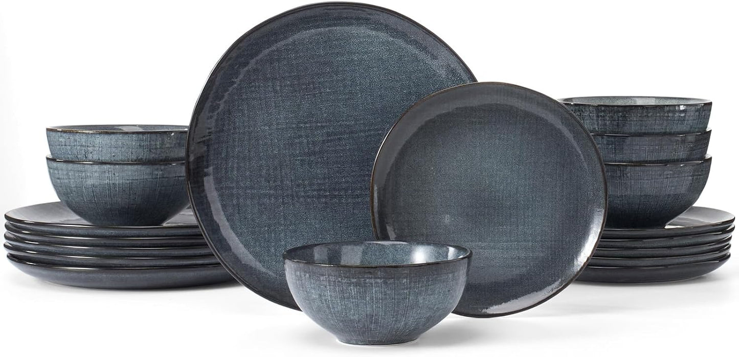 Famiware Moonlight Plates and Bowls Set for 6, 18 Pieces