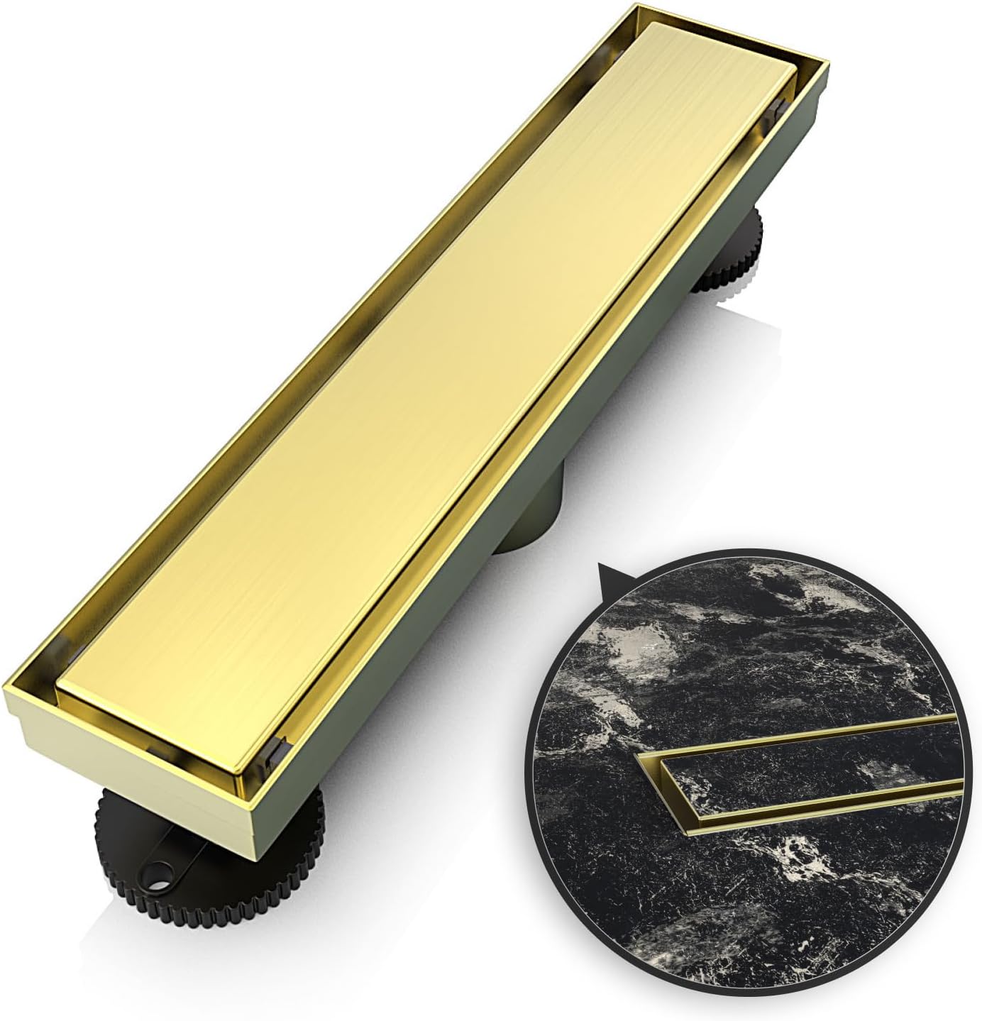 WEBANG 12 Inch Linear Shower Drain with Reversible Cover Design
