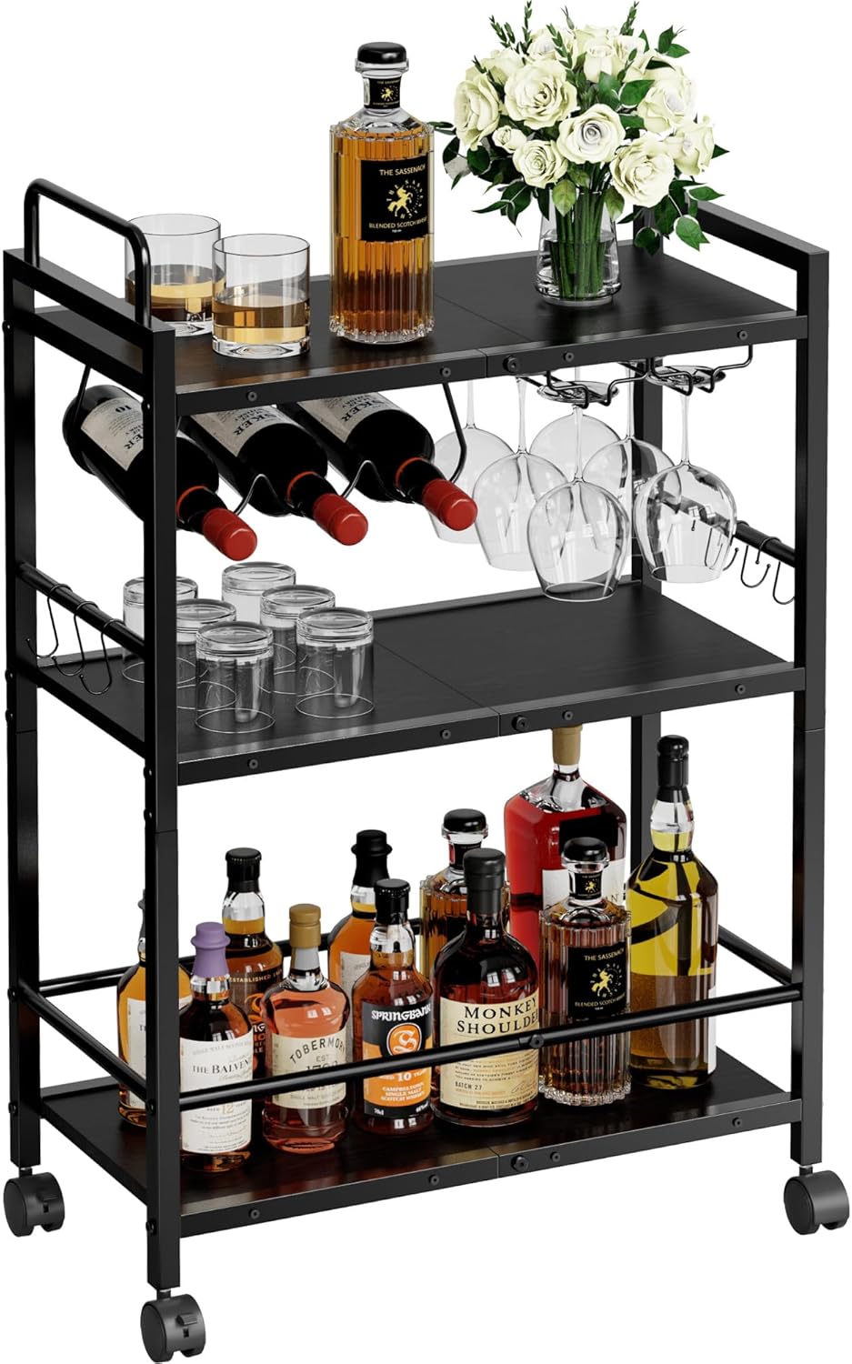 Lifenite 3 Tier Beverage Cart w/ Wheels