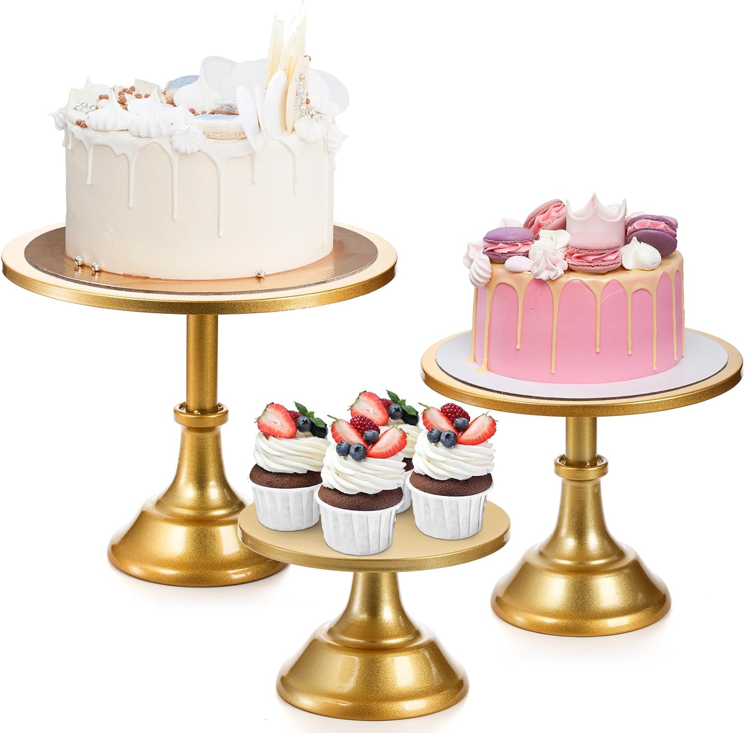 Yarlung 3 Pack Gold Cake Stands for Weddings and Parties