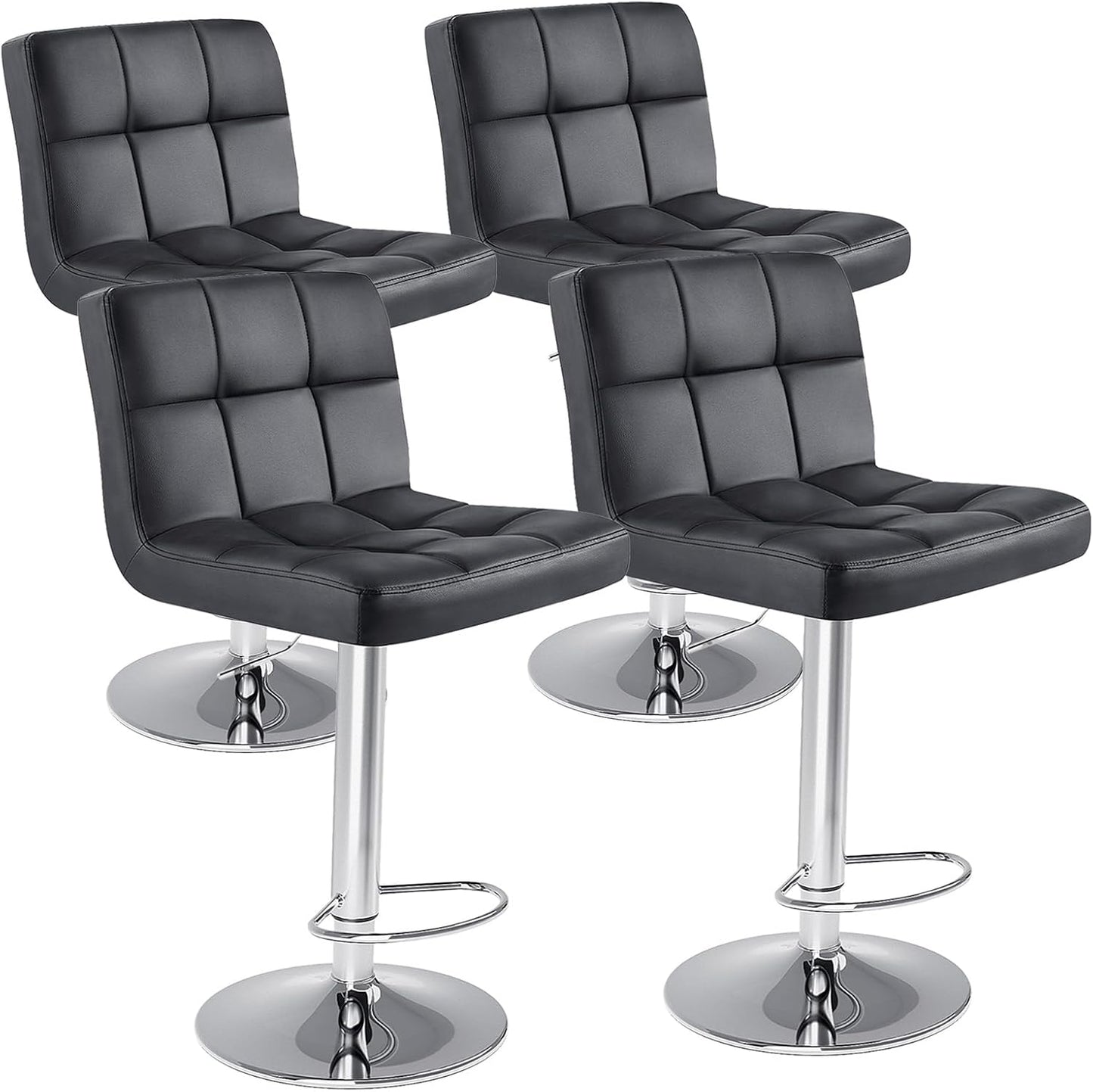DUMOS Bar Stools Set of 4 - Adjustable Swivel Kitchen Stools