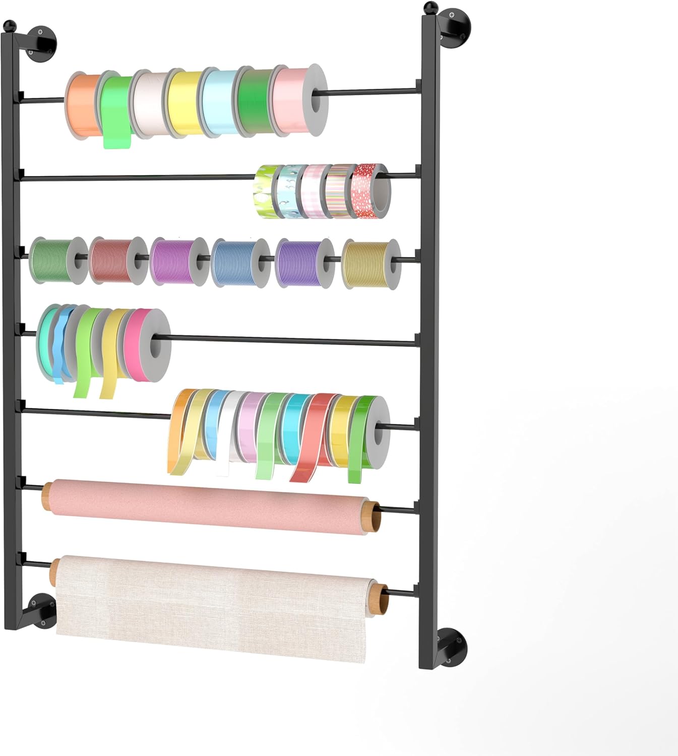 Wall Mounted Ribbon Holder Organizer for Craft Rooms and More