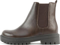 Women Lug Sole Low Heel Chelsea Ankle Bootie - Trendy Platform Look