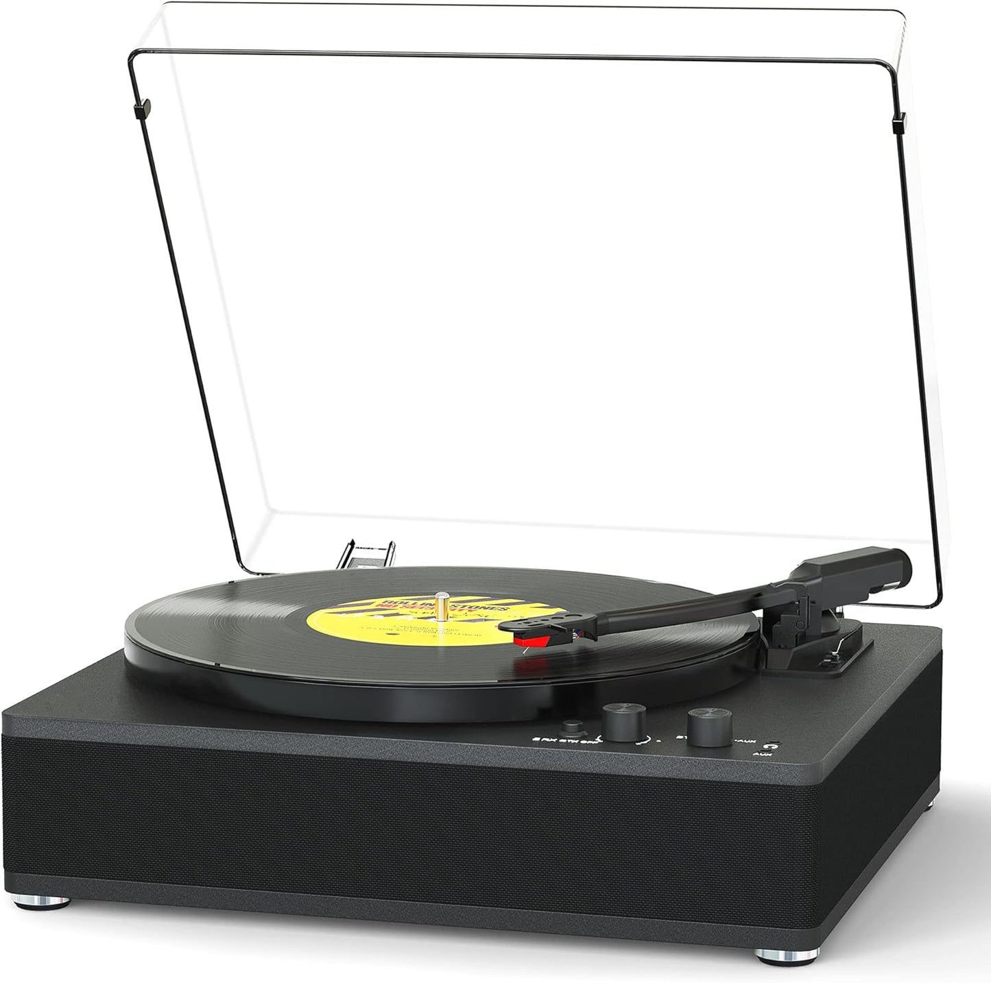 Vinyl Record Player with Bluetooth and 3-Speed Turntable Features