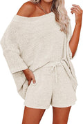 Ermonn Womens 2 Piece Off Shoulder Sweater Set - Cozy Casual Wear