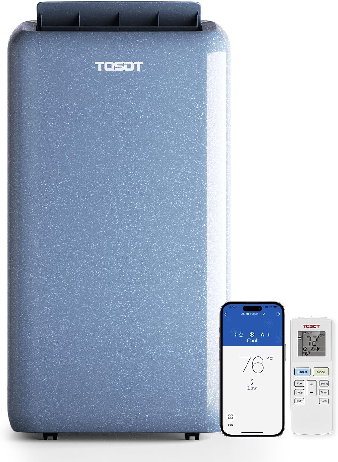 TOSOT 14K BTU Wifi Portable AC - Heating, Cooling, Dehumidifier - Large Rooms - Steel Blue
