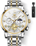 OLEVS Men's Big Face Two Tone Wristwatch - Dress Chronograph
