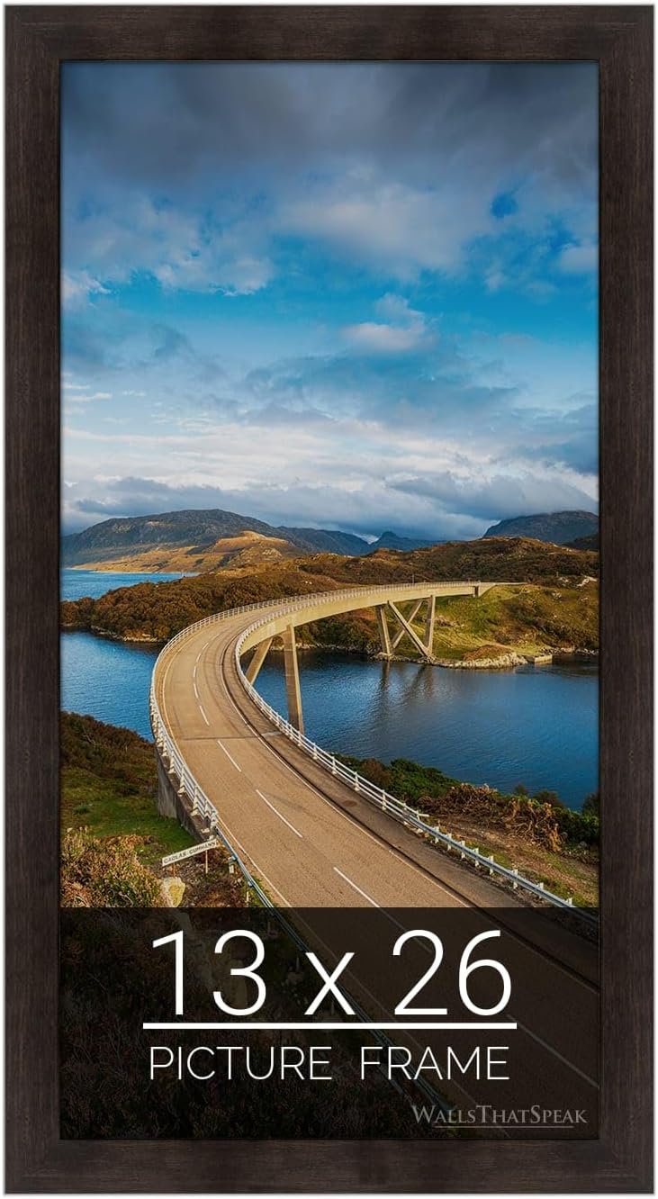 Espresso Brown Picture Frame for 13x26 Puzzles and Artwork