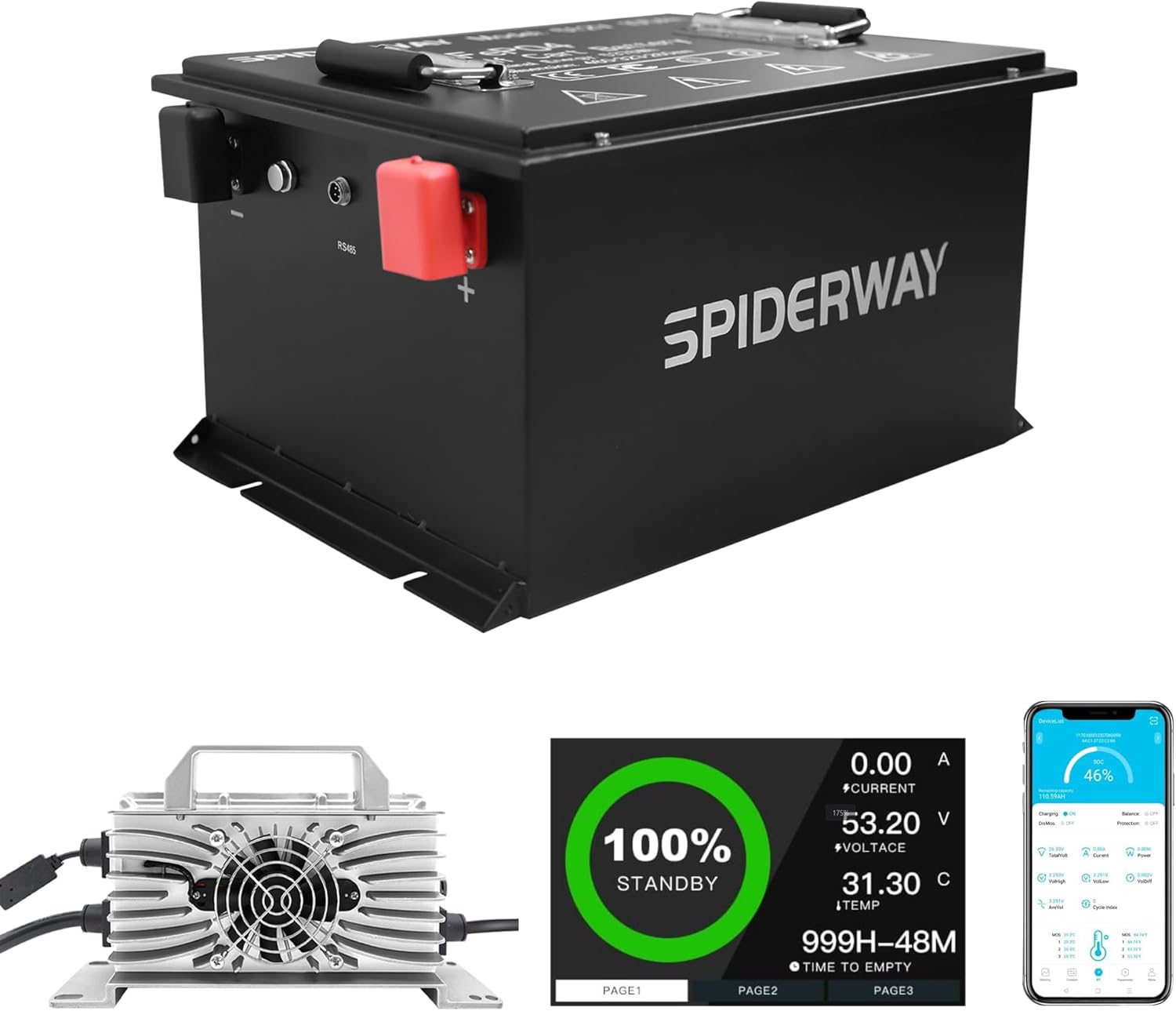 High-Power Lithium Golf Cart Battery w/ BMS & Charger
