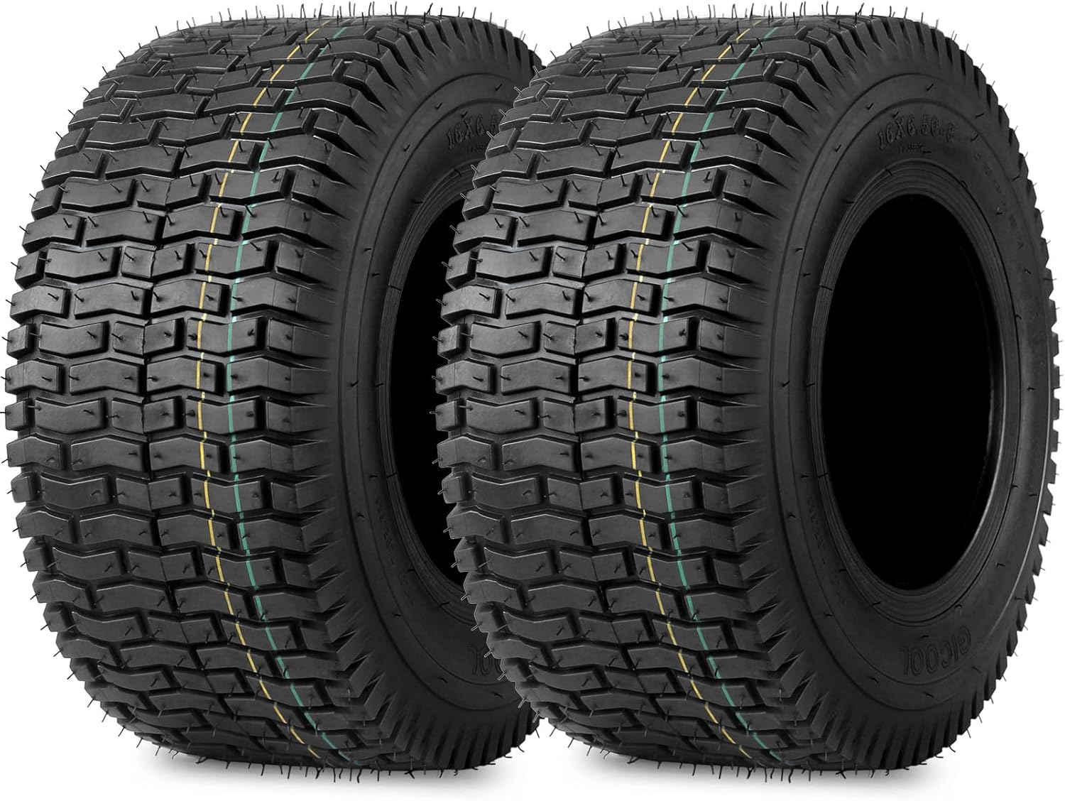16x6.50-8 Lawnmower Tubeless Tire for Riding Mowers - 2 Pack