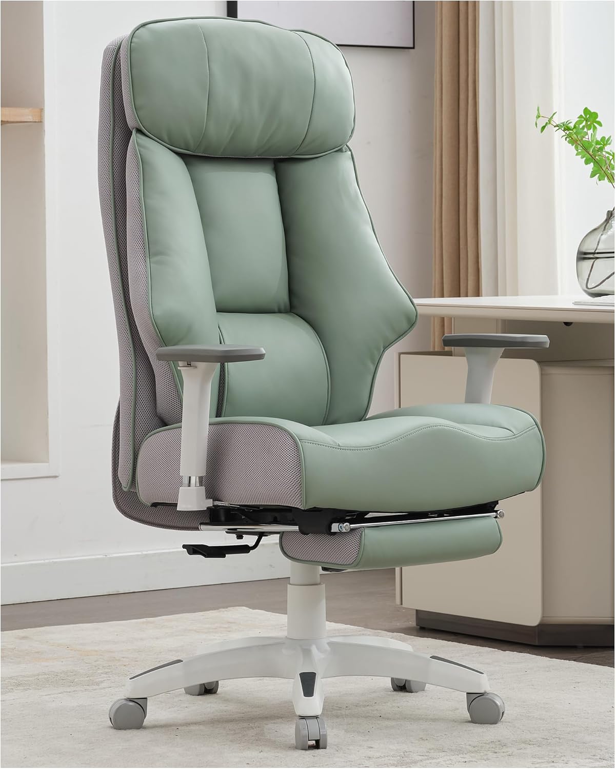 400lb Capacity Big & Tall Office Chair - Green Leather