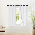 NICETOWN 100% Blackout White Curtains 63 in Length - Total Light Block