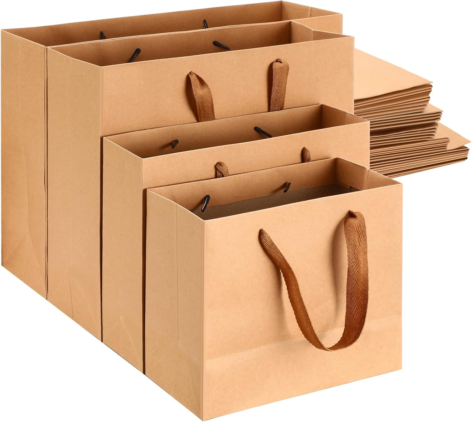 Kraft Christmas Gift Bags with Handles - 40 Pack in 4 Sizes