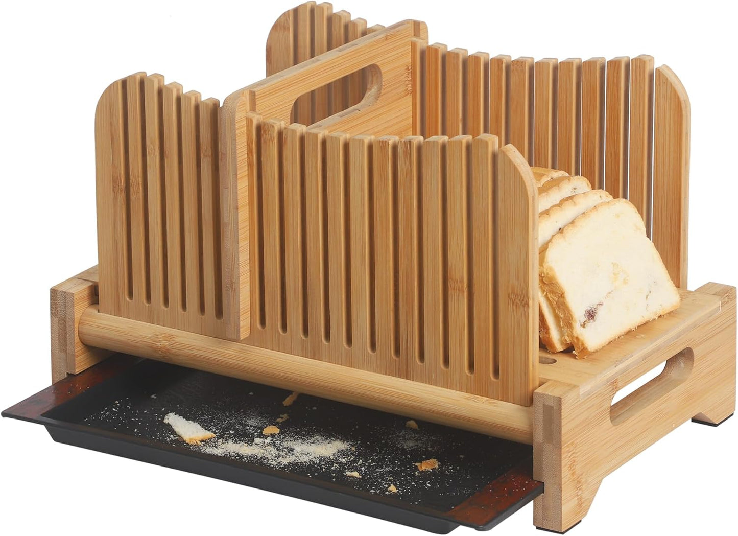 Nuvograin Bamboo Bread Slicer - Precise Slicing for Homemade Breads