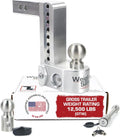 Weigh Safe Adjustable Trailer Hitch Ball Mount - 8 in Drop for 2 in