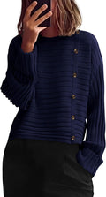 PRETTYGARDEN Womens Crewneck Button Sweater - Cozy Casual Fit