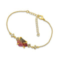 Raw Watermelon Tourmaline Crystal Chain Bracelet - Gift Ready