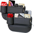 Car Leather Cup Holder Gap Bag 2 Pack - Seat Gap Filler Organizer
