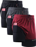 Men's 2 in 1 Running Shorts with Liner - Quick-Dry Support Fit