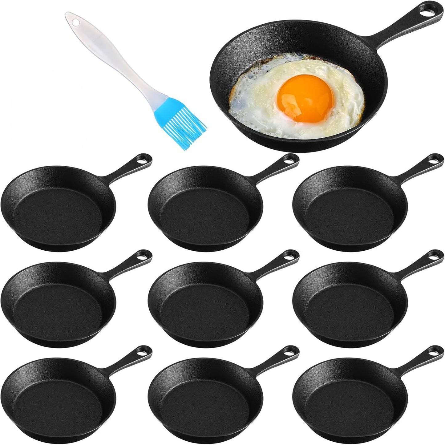 Mini Cast Iron Skillets Set of 10 for Versatile Cooking Needs