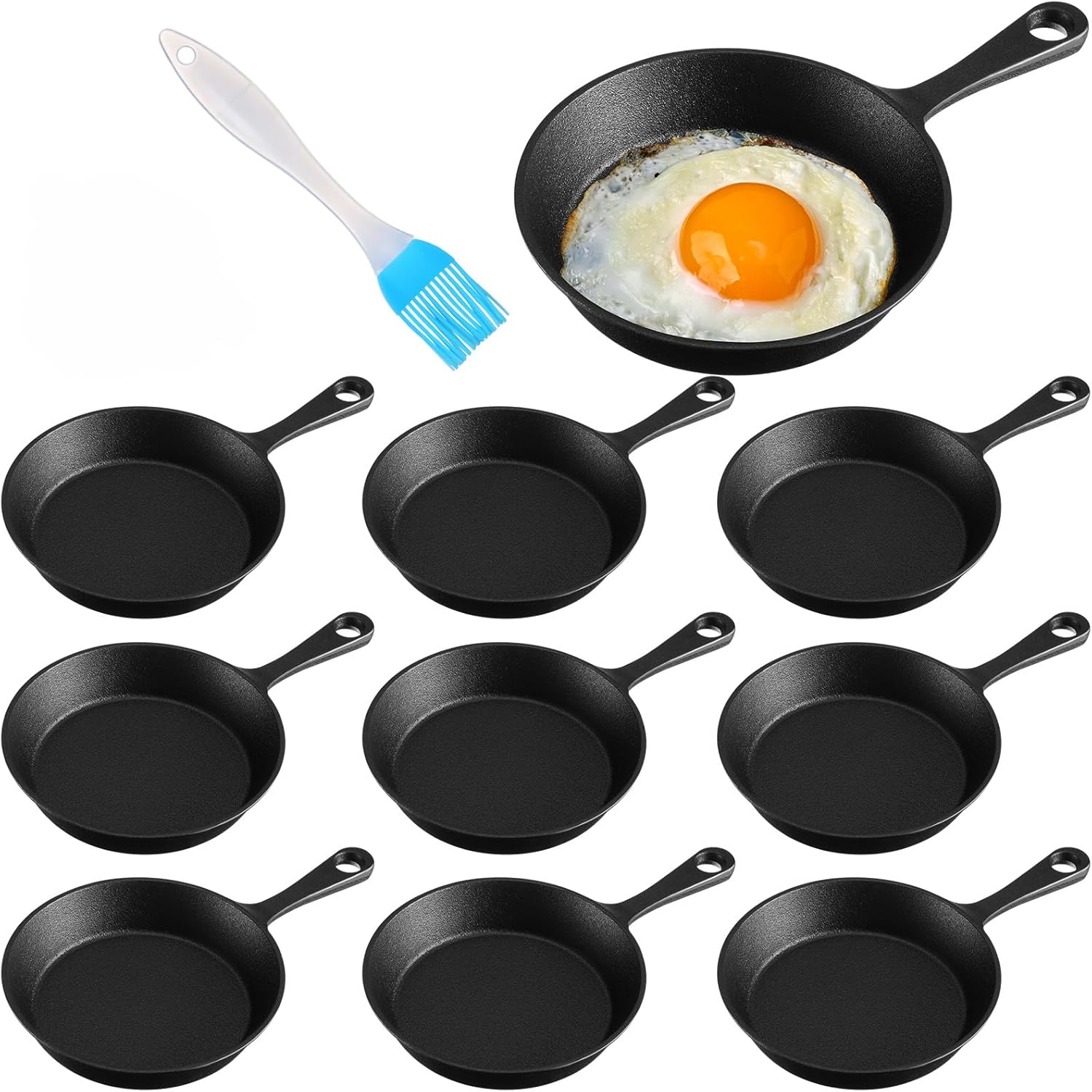 Mini Cast Iron Skillets Set of 10 for Versatile Cooking Needs
