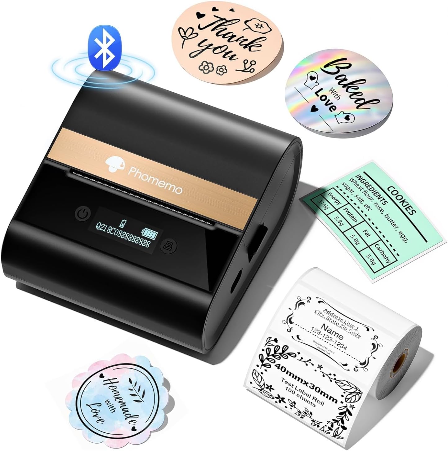 Portable Bluetooth Label Printer - Home & Business Organizer