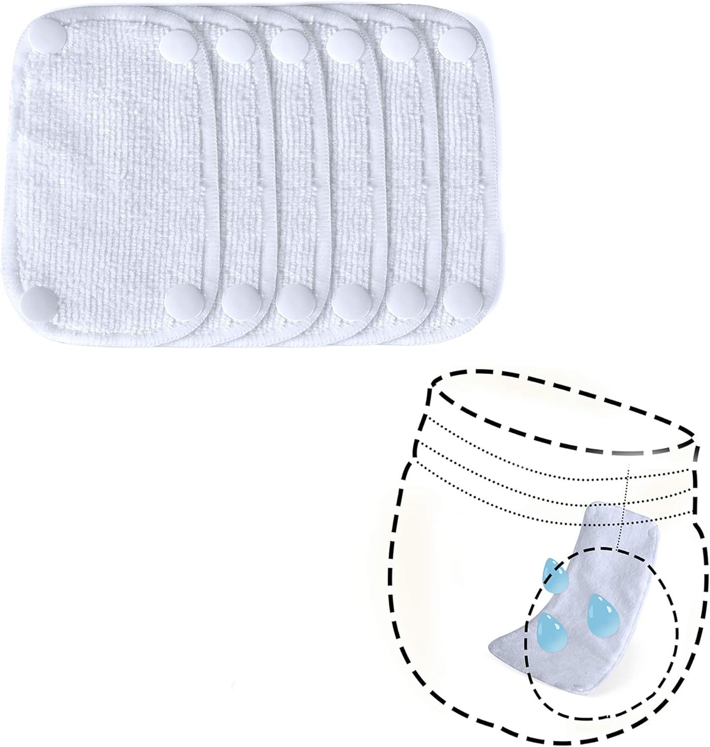 Reusable Dog Diaper Pads, XS - Pack of 6