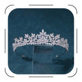 Silver Wedding Tiara for Bride and Birthday Crowns - Sparkling CZ