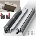22 Inch Bottom Mount Soft Close Drawer Slides Full Extension - Smooth