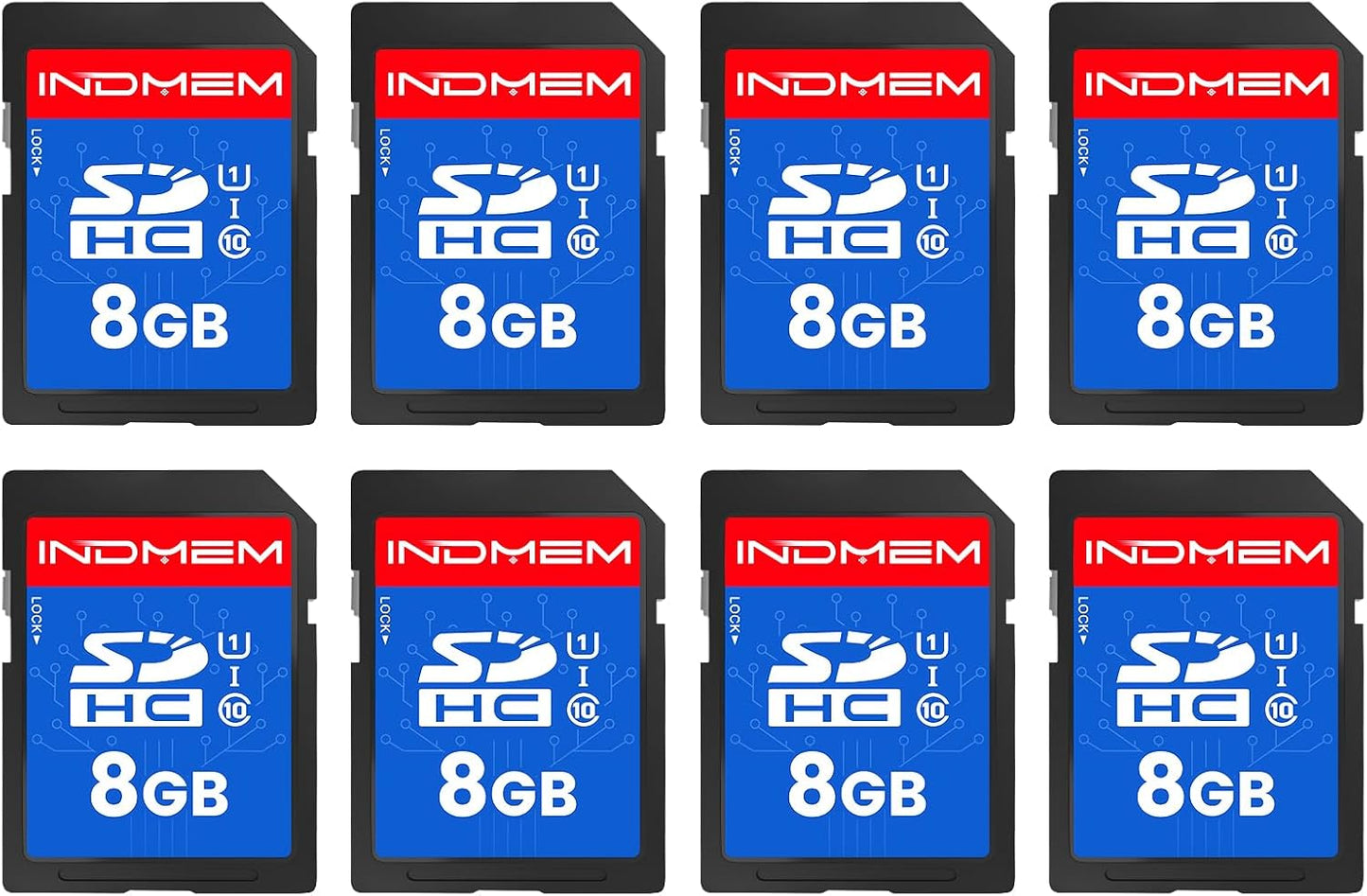 INDMEM 8GB SD Card Pack with MLC Standard for Reliable Storage