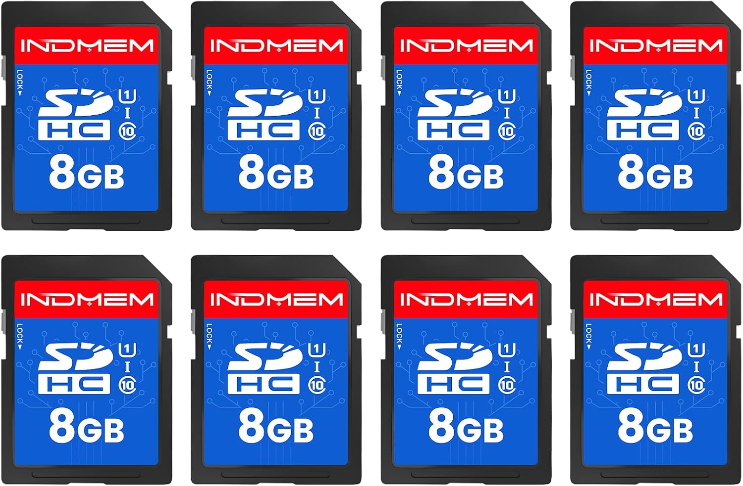 INDMEM 8GB SD Card Pack with MLC Standard for Reliable Storage