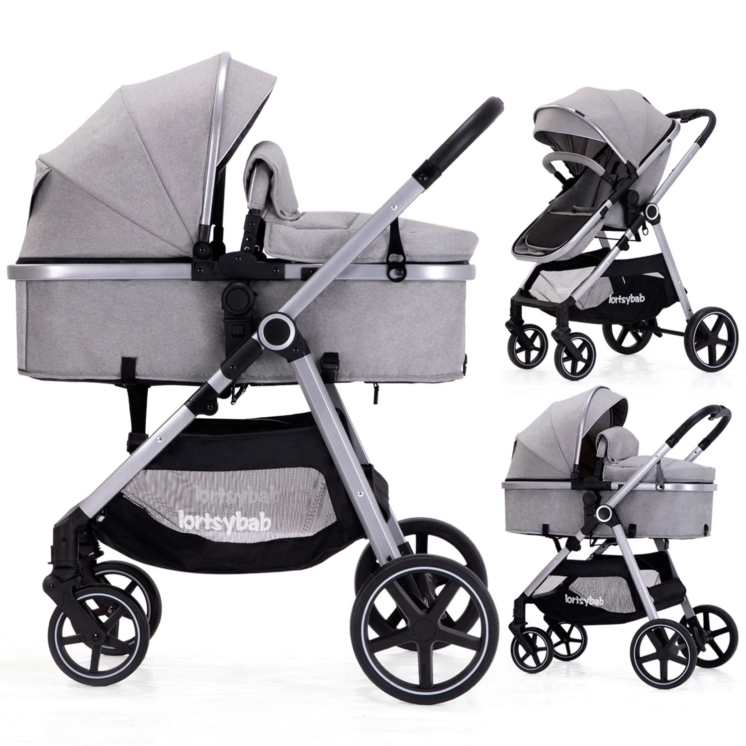 2-in-1 Baby Stroller with Reversible Seat for Infants and Toddlers