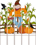 Fall Scarecrow Metal Yard Sign 41.5 in - Rustic Welcome Harvest Decor