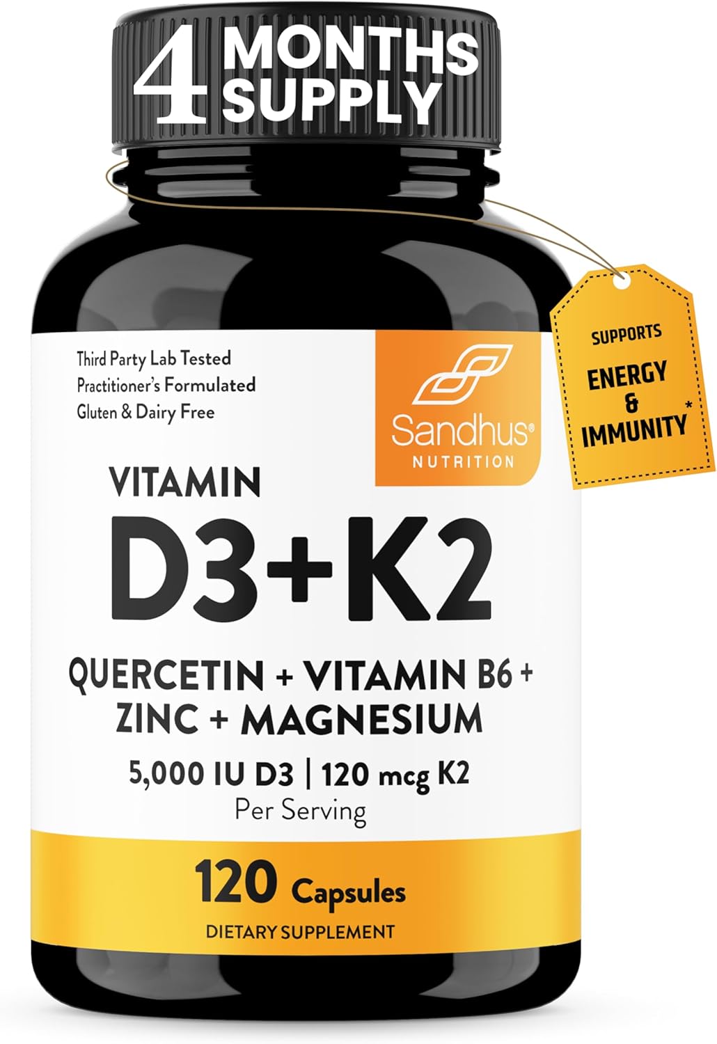 Vitamin D3 K2 Magnesium Supplement for Energy and Immunity