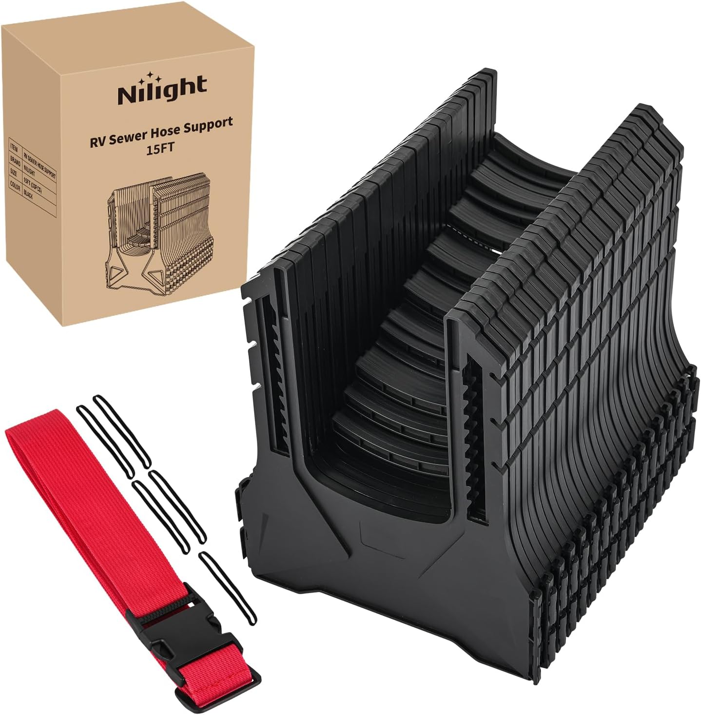 Nilight RV Sewer Hose Support 15Ft for Smooth Drainage