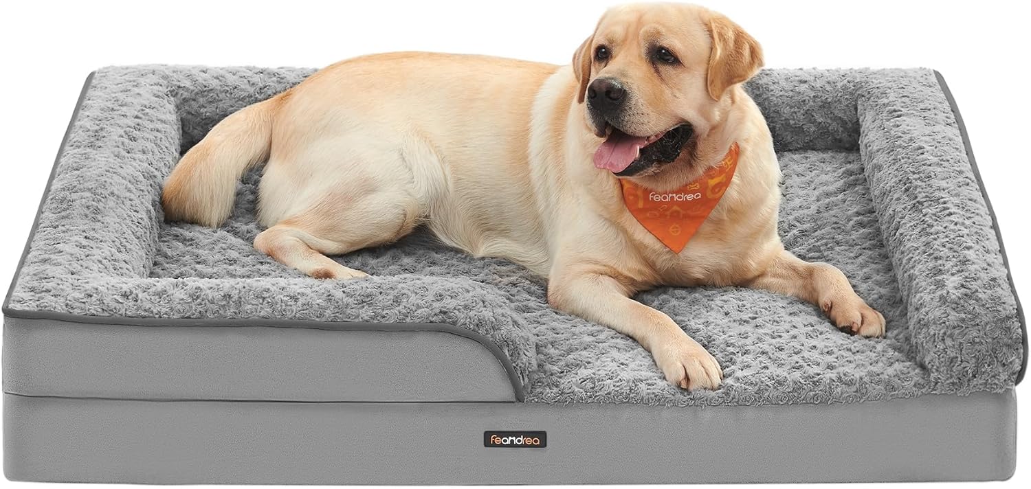 Feandrea Orthopaedic Dog Bed for Large Dogs, Waterproof Sofa