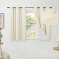 40 in Linen Blackout Curtains Short Cafe Window - 2 Panels Cream