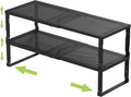 Expandable Stackable Kitchen Organizer 2-Pack Large Black - Adjustable